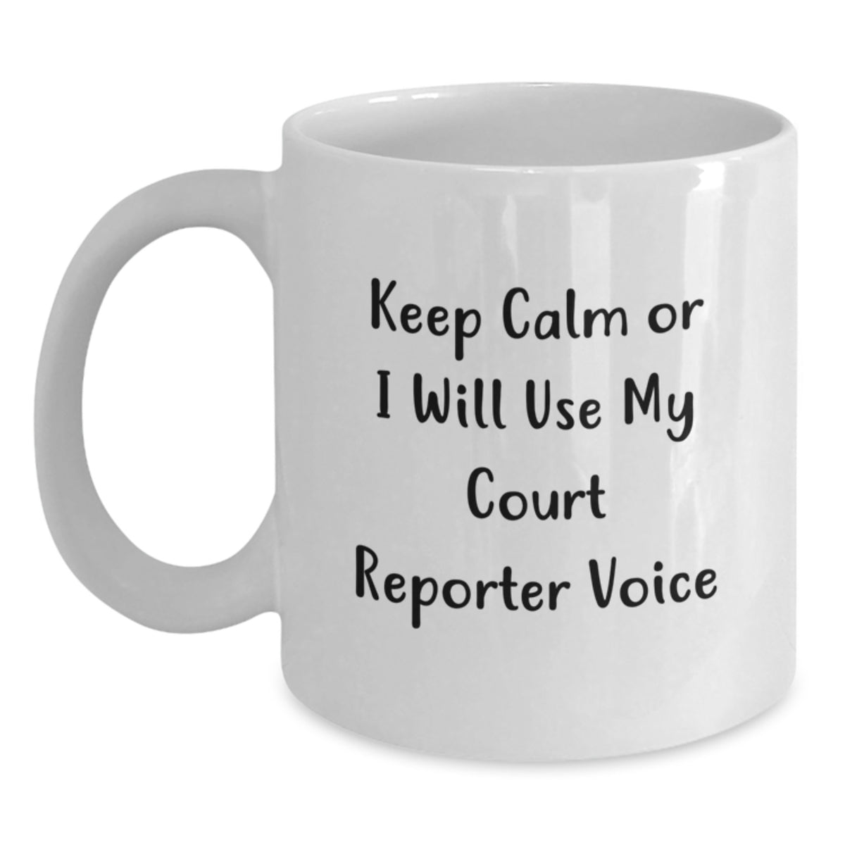 Christmas Gift for Her - Keep Calm Court Reporter Voice Mug Present - Main