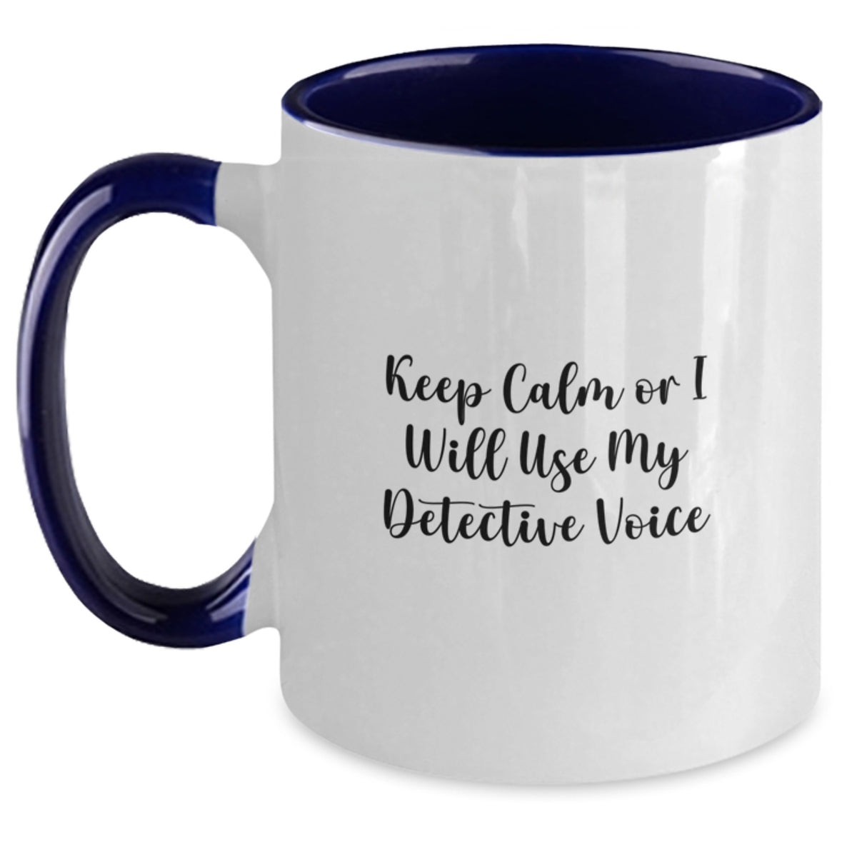 Christmas Gift for Her - Keep Calm Detective Voice Two Tone Mug - Main