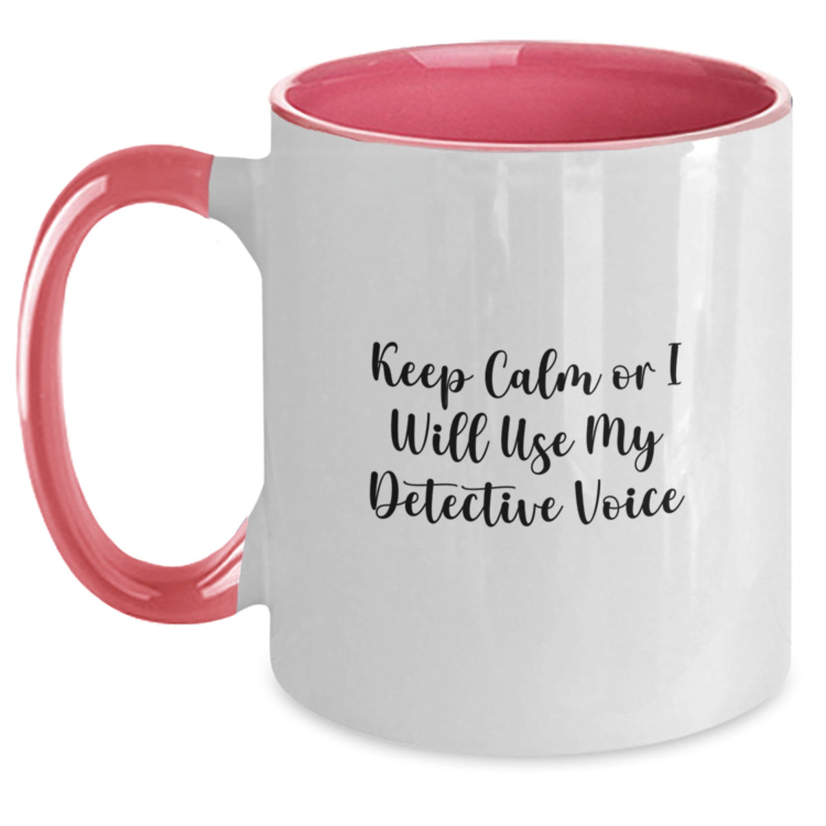 Christmas Gift for Her - Keep Calm Detective Voice Two Tone Mug - Main