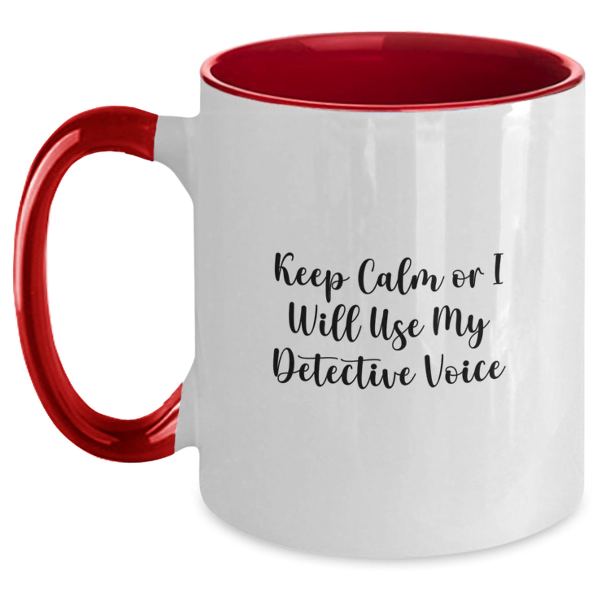 Christmas Gift for Her - Keep Calm Detective Voice Two Tone Mug - Main