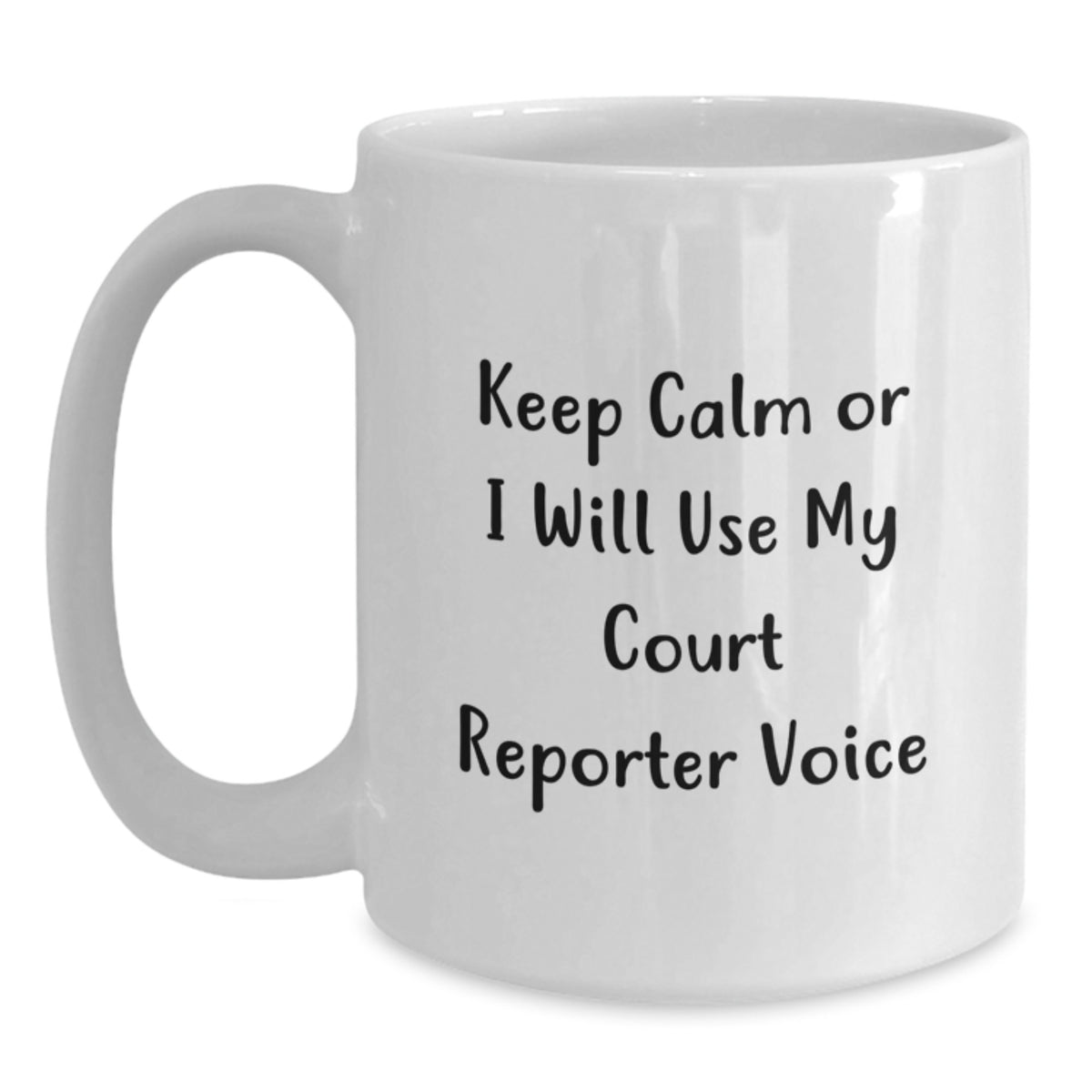 Christmas Gift for Her - Keep Calm Court Reporter Voice Mug Present - Main