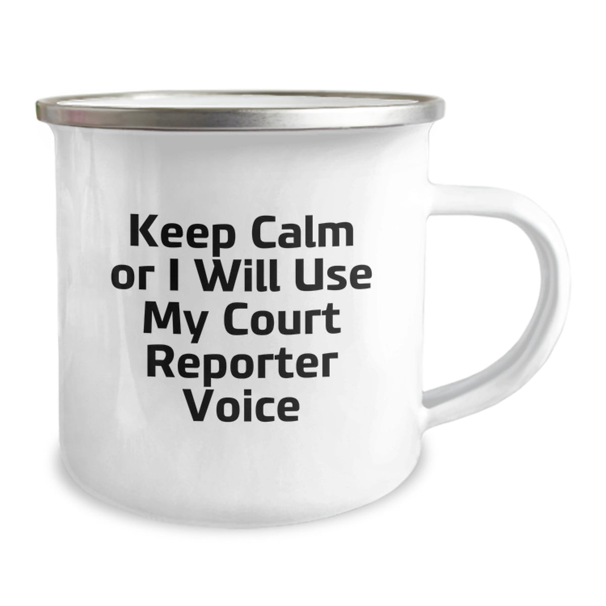 Court Reporter Gift For Him - Keep Calm Voice Quote Camping Mug Keepsake - Image 2