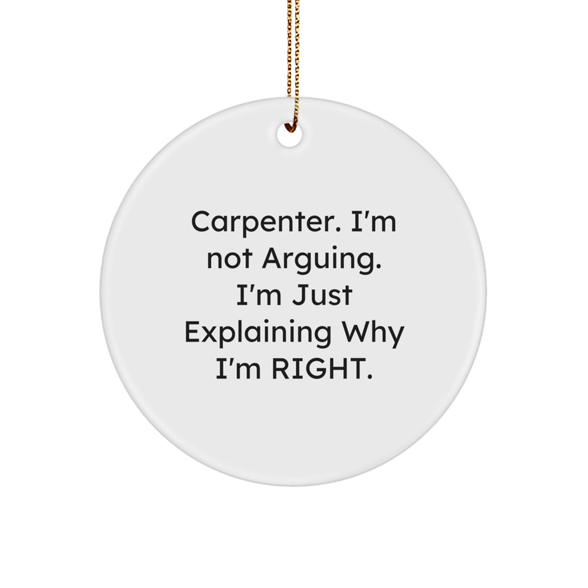 Carpenter Keepsake Christmas Ornament for Him Gift - Image 1