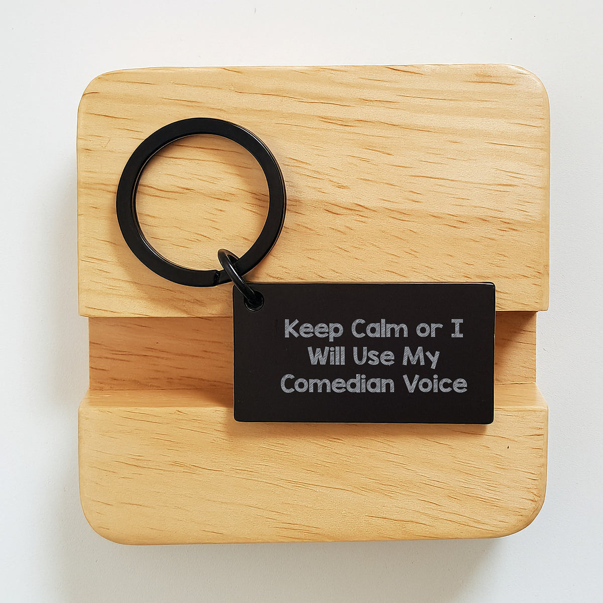 Comedian Keychain Gift for Him - Keep Calm Or I Will Use My Comedian - Image 2