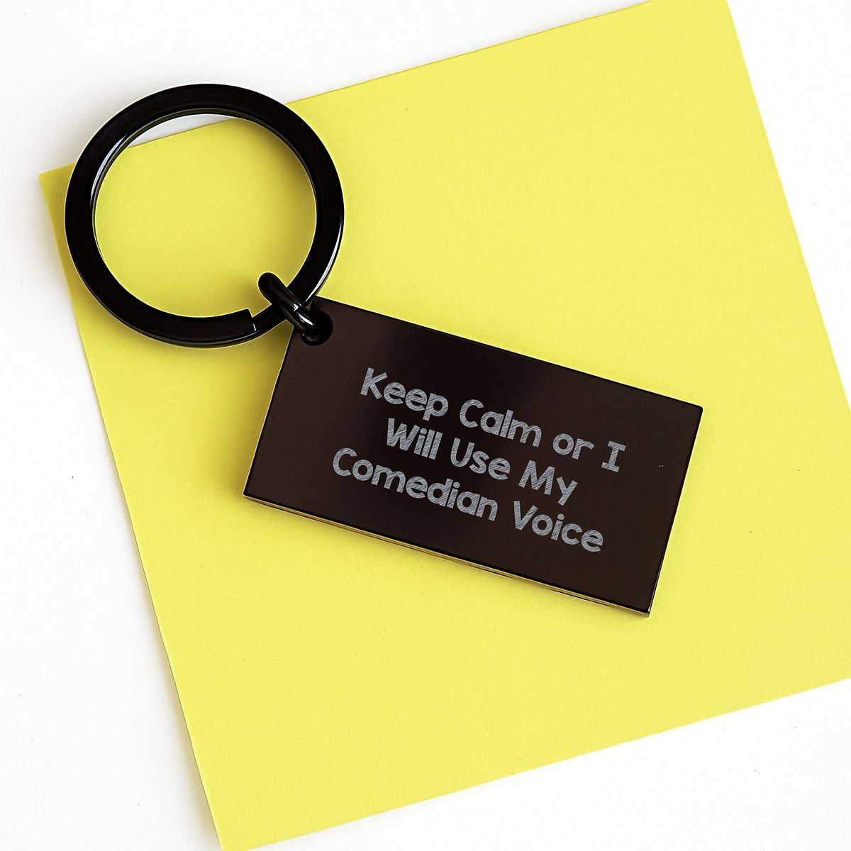 Comedian Keychain Gift for Him - Keep Calm Or I Will Use My Comedian - Image 3