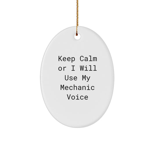 Mechanic Christmas Ornament Gift for Kids - Favorite 'Keep Calm' Quote - Image 1
