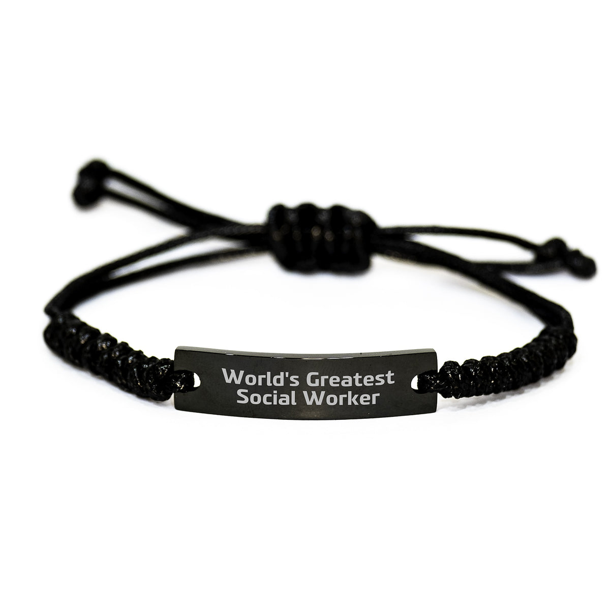 Christmas Gift for Her World's Greatest Social Worker Rope Bracelet - Image 1