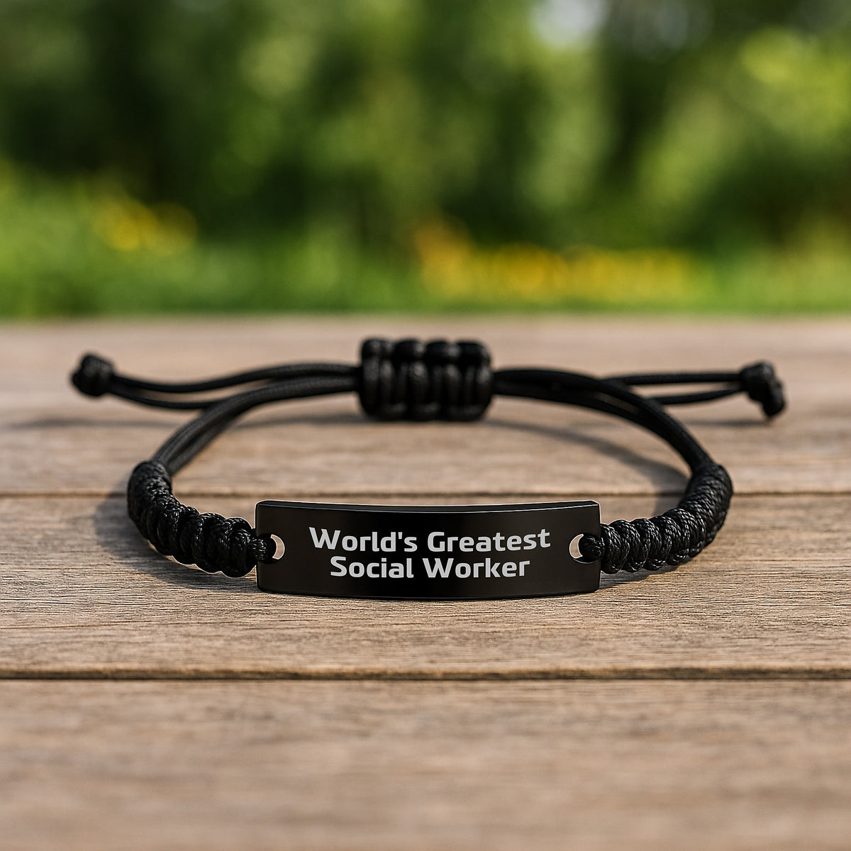 Christmas Gift for Her World's Greatest Social Worker Rope Bracelet - Image 2
