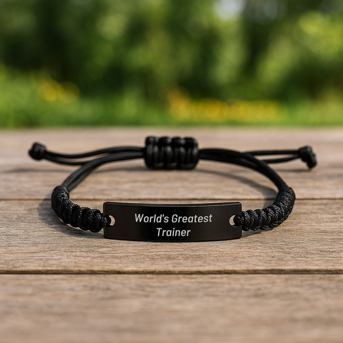 Trainer Gift for Him - World's Greatest Trainer Keepsake Rope Bracelet - Image 2