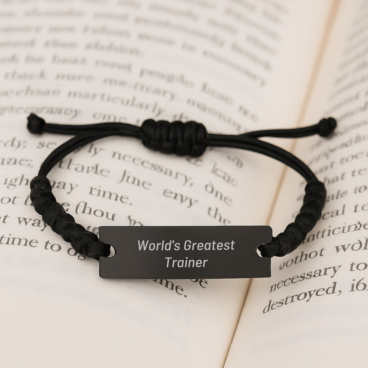 Trainer Gift for Him - World's Greatest Trainer Keepsake Rope Bracelet - Image 3